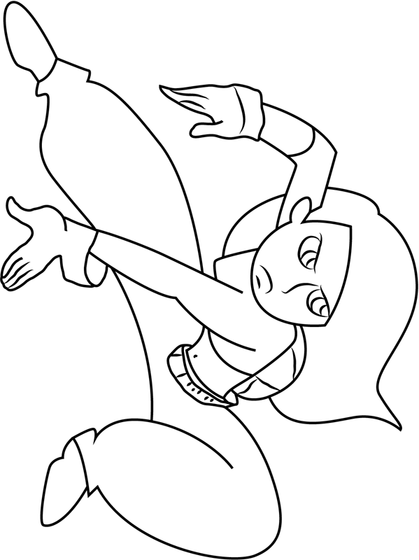 Kim Possible In Battle Coloring Page - Free Printable Coloring Pages