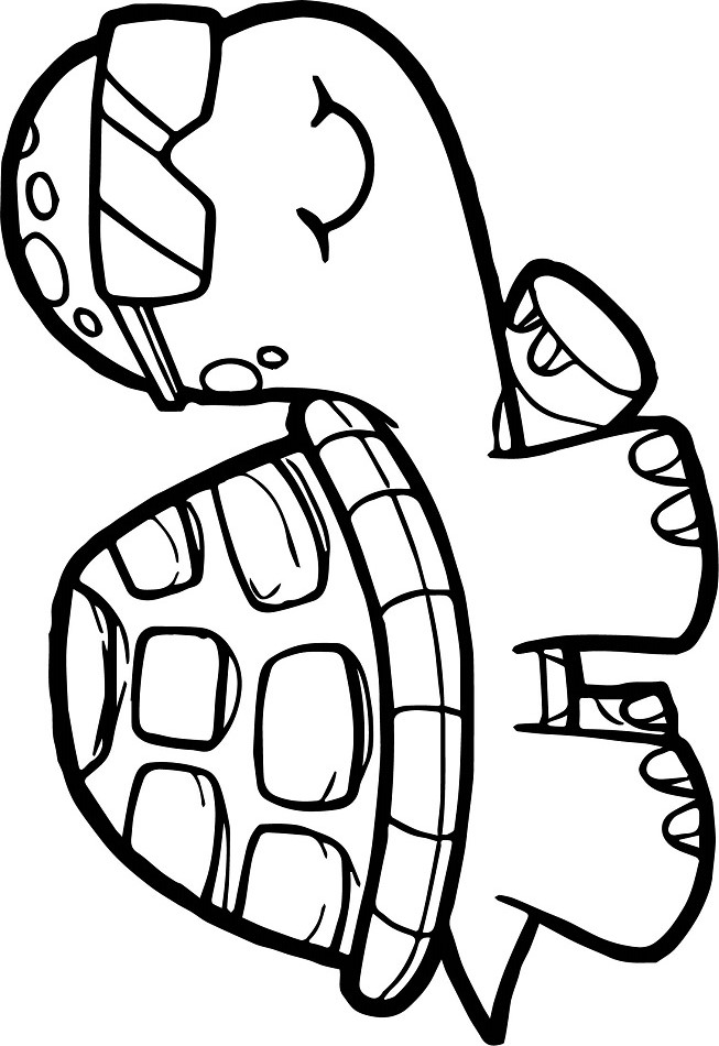 Cool Turtle Coloring Page - Free Printable Coloring Pages for Kids