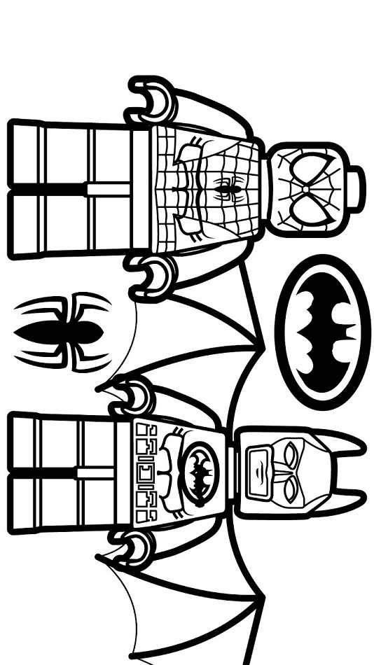 Lego Spiderman And Lego Batman Coloring Page - Free ...