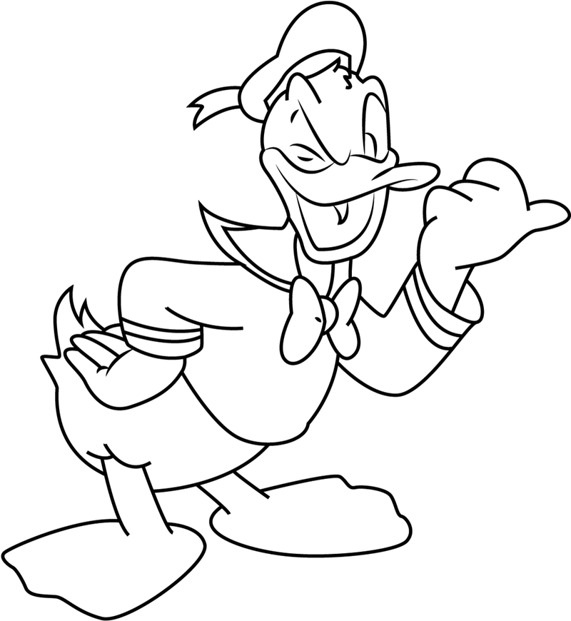 Download Happy Donald Duck Coloring Page - Free Printable Coloring ...
