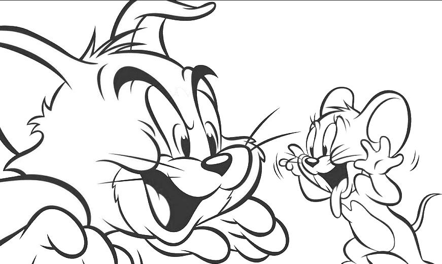 Funny Tom And Jerry Coloring Page - Free Printable Coloring Pages for Kids