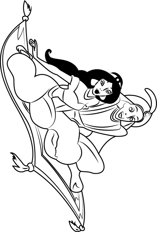 Download Jasmine And Aladdin Coloring Page - Free Printable ...