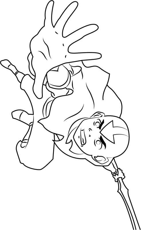 Aang Fighting Coloring Page - Free Printable Coloring Pages for Kids