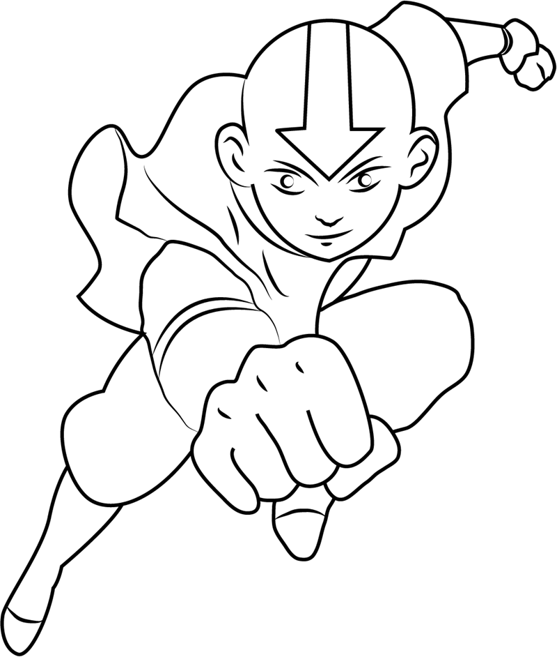 Cool Aang Coloring Page - Free Printable Coloring Pages for Kids