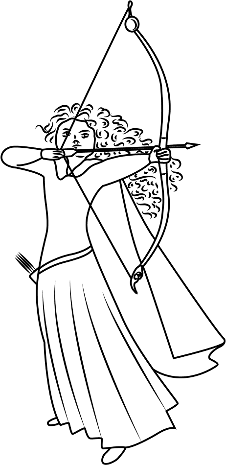 Merida Disney Princess Coloring Pages Printable : Brave Merida Disney