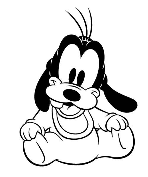 Printable Disney Characters Baby  Goofy Coloring Pages 6