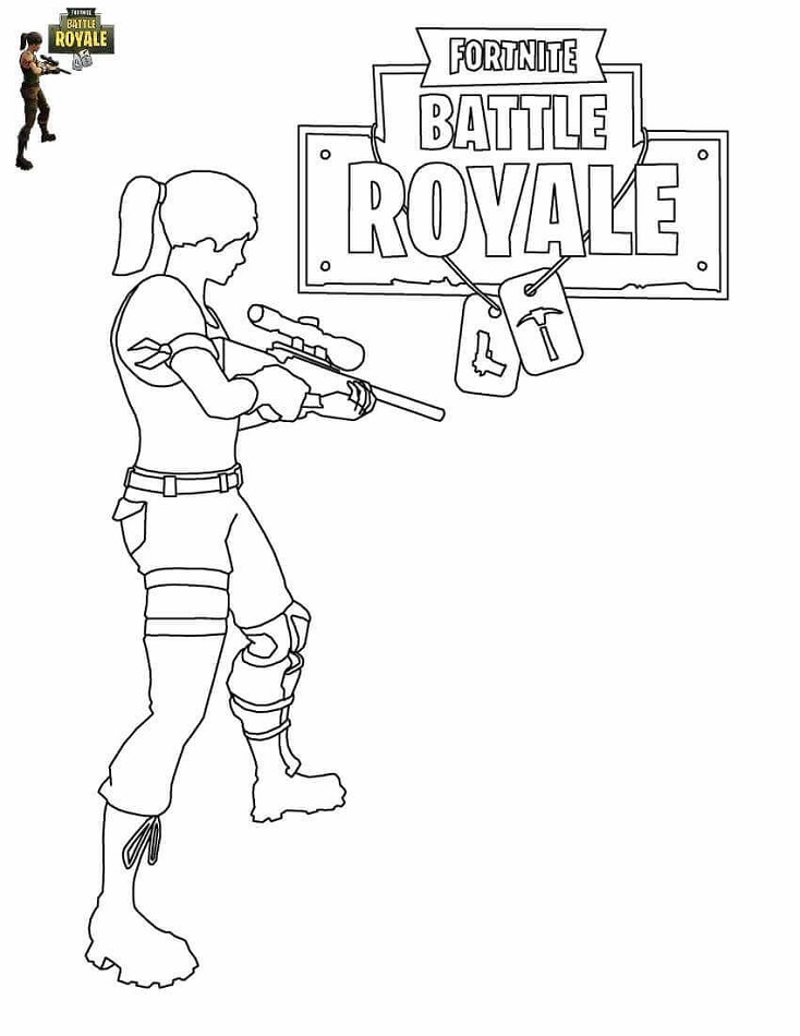Girl In Fortnite Battle Royale Coloring Page - Free Printable Coloring