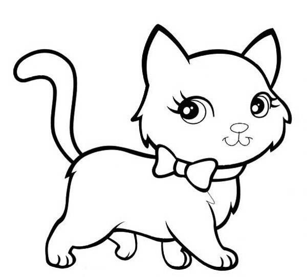 Cute Cat Coloring Page - Free Printable Coloring Pages for Kids