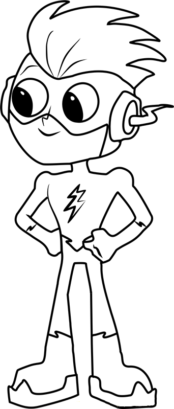 Kid Flash Smiling Coloring Page - Free Printable Coloring Pages for Kids