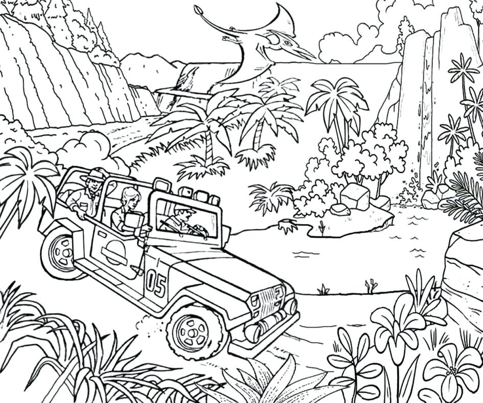 People In Jurassic World Coloring Page - Free Printable Coloring Pages