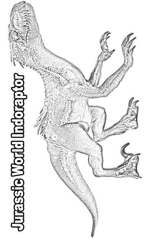 indoraptor in jurassic world coloring page free