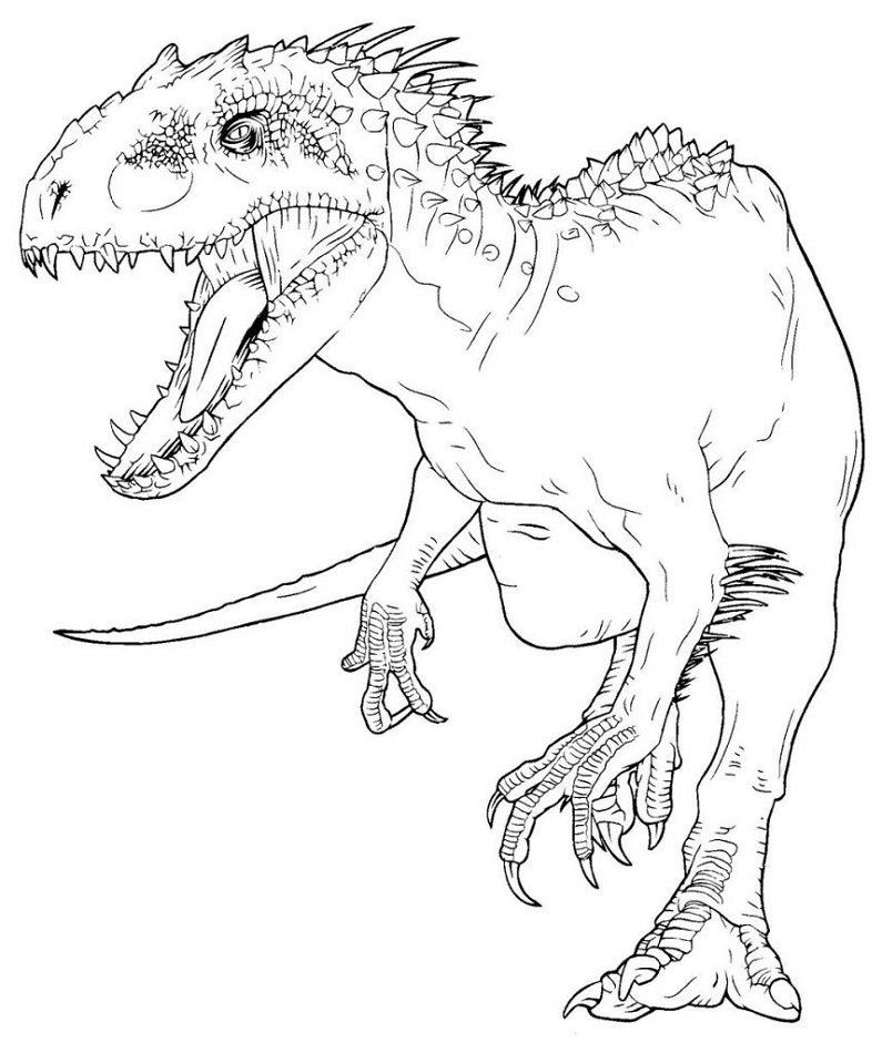jurassic park indominus rex coloring page free printable