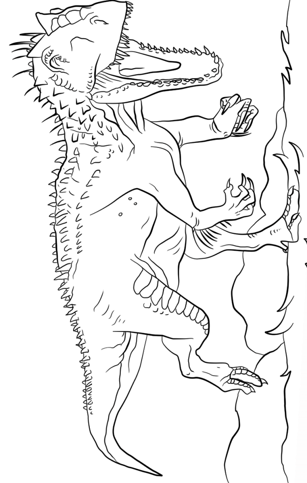 Indominus Rex From Jurassic World Coloring Page - Free Printable