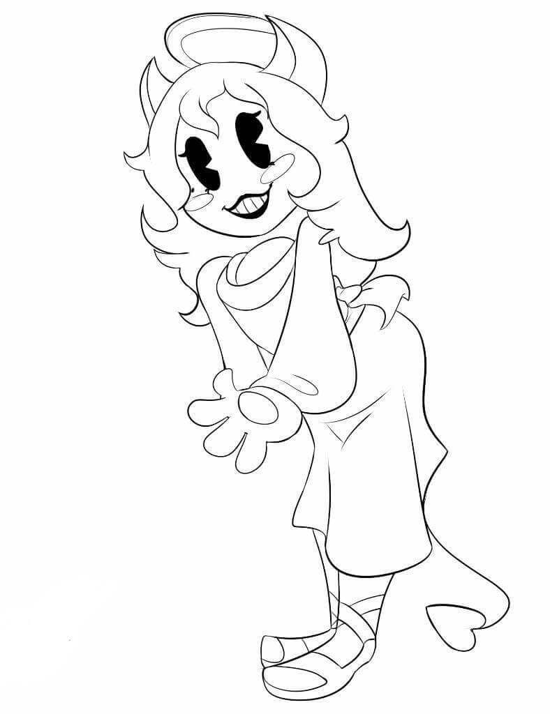 Alice Angel Smiling Coloring Page - Free Printable Coloring Pages for Kids