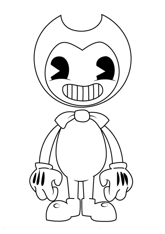 Bendy Smiling Coloring Page - Free Printable Coloring Pages for Kids