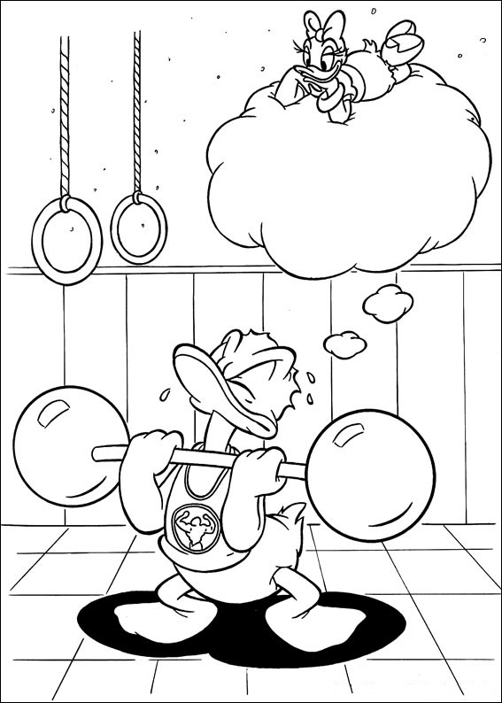 Download Donald Lifting Weights Coloring Page - Free Printable Coloring Pages for Kids