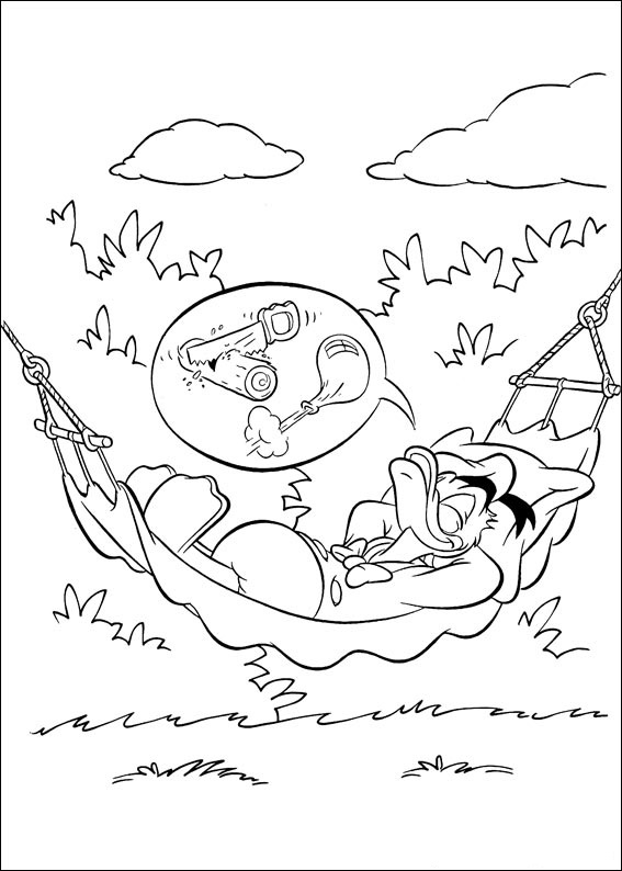 Donald Duck Dreaming Coloring Page - Free Printable Coloring Pages for Kids