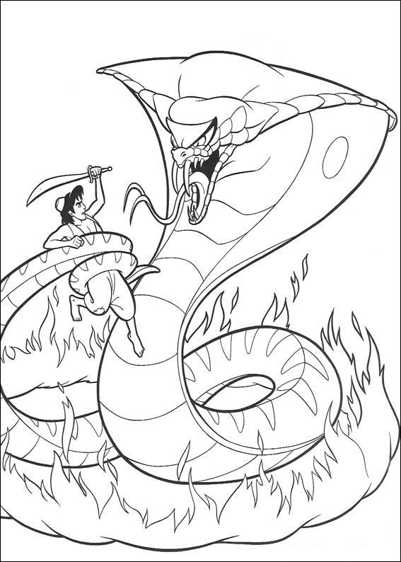 Download Aladdin Fighting Jafar Coloring Page - Free Printable Coloring Pages for Kids