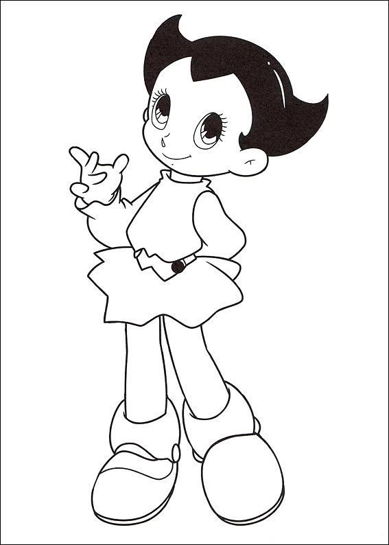 Uran From Astro Boy Coloring Page - Free Printable Coloring Pages for Kids