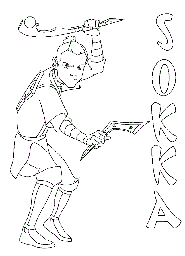 Sokka From Avatar Coloring Page - Free Printable Coloring Pages for Kids