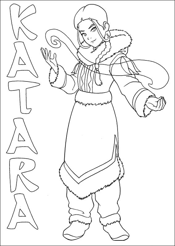 Katara From Avatar Coloring Page - Free Printable Coloring Pages for Kids