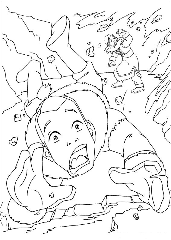 Sokka With Katara Coloring Page - Free Printable Coloring Pages for Kids