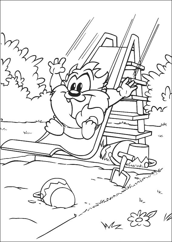 Baby Taz Sliding Coloring Page Free Printable Coloring