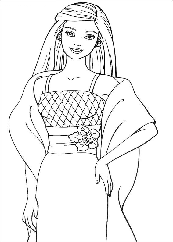 Beautiful Barbie Coloring Page - Free Printable Coloring Pages for Kids