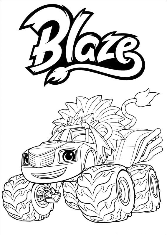 Blaze Smiling Coloring Page - Free Printable Coloring Pages for Kids