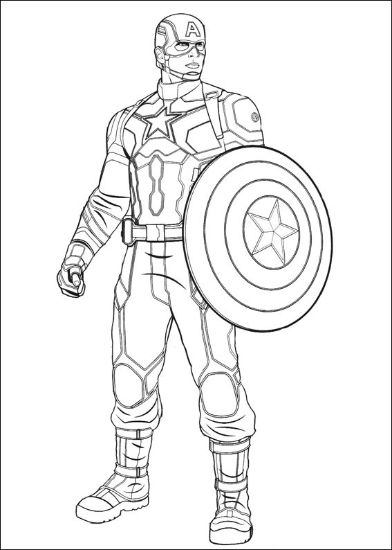 Captain America Coloring Page - Free Printable Coloring Pages for Kids