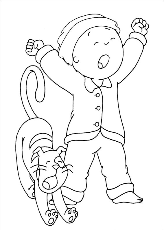 Download Gilbert And Caillou Yawning Coloring Page - Free Printable Coloring Pages for Kids