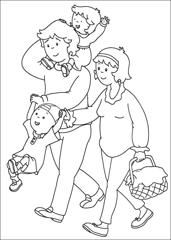 Download Caillou Family Hanging Out Coloring Page - Free Printable Coloring Pages for Kids
