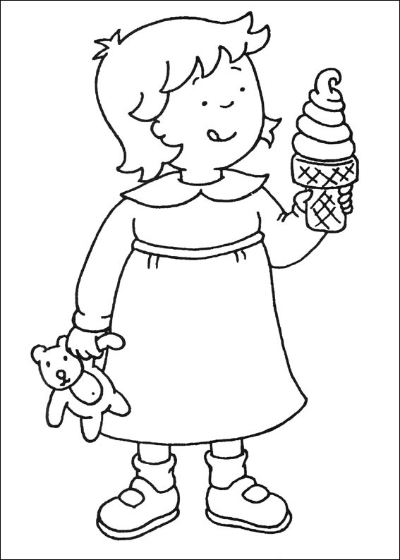 Rosie Eating Ice Cream Coloring Page - Free Printable Coloring Pages