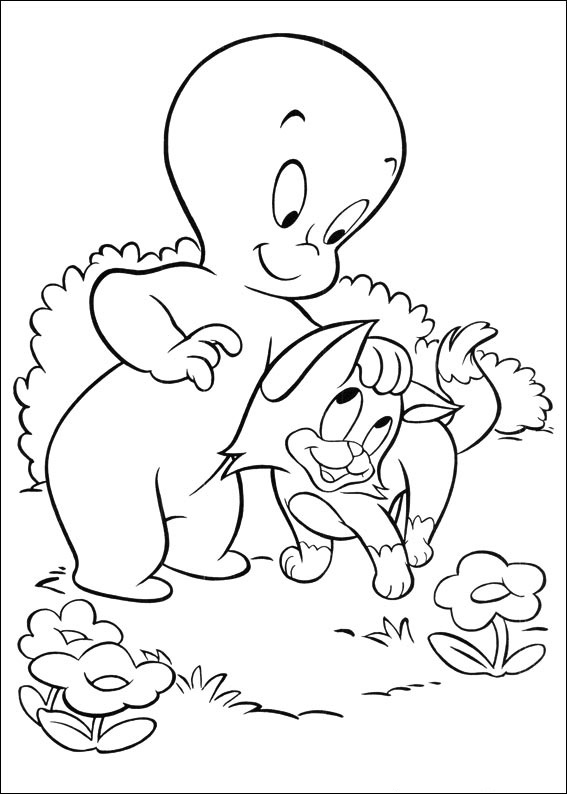 Download Casper With Cat Coloring Page - Free Printable Coloring ...