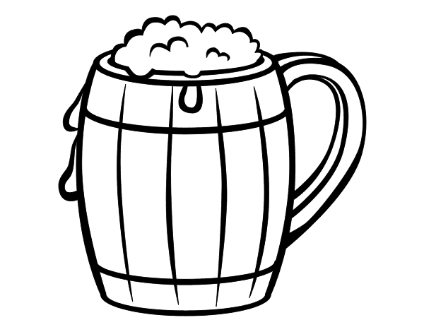 A Beer Glass Coloring Page - Free Printable Coloring Pages for Kids