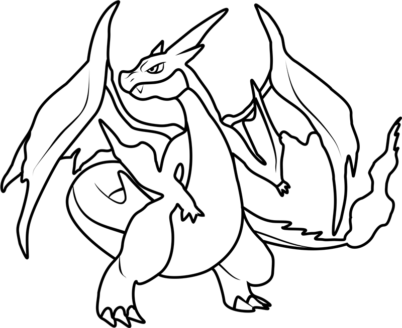 Mega Charizard Y Coloring Page - Free Printable Coloring Pages for Kids
