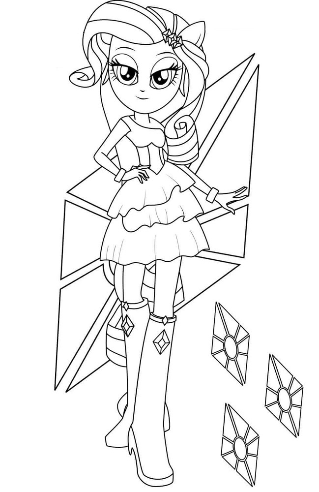 Rarity In Equestria Girls Coloring Page - Free Printable ...