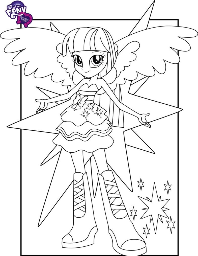 Twilight Sparkle Smiling Coloring Page - Free Printable Coloring Pages