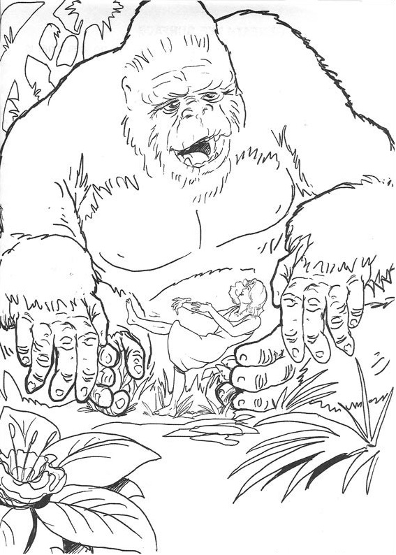 Happy King Kong Coloring Page Free Printable Coloring Pages for Kids