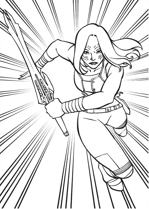 Gamora Guardian Coloring Page - Free Printable Coloring Pages for Kids