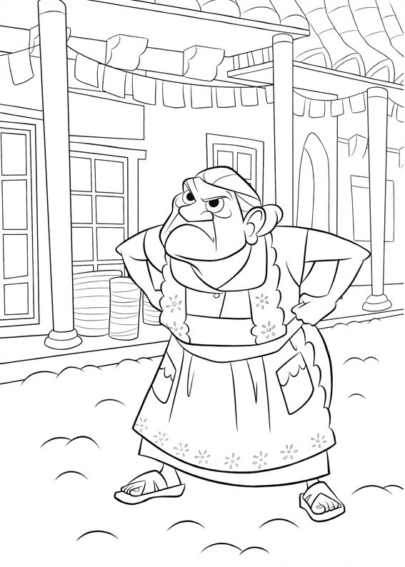 Angry Abuelita Coloring Page - Free Printable Coloring Pages for Kids