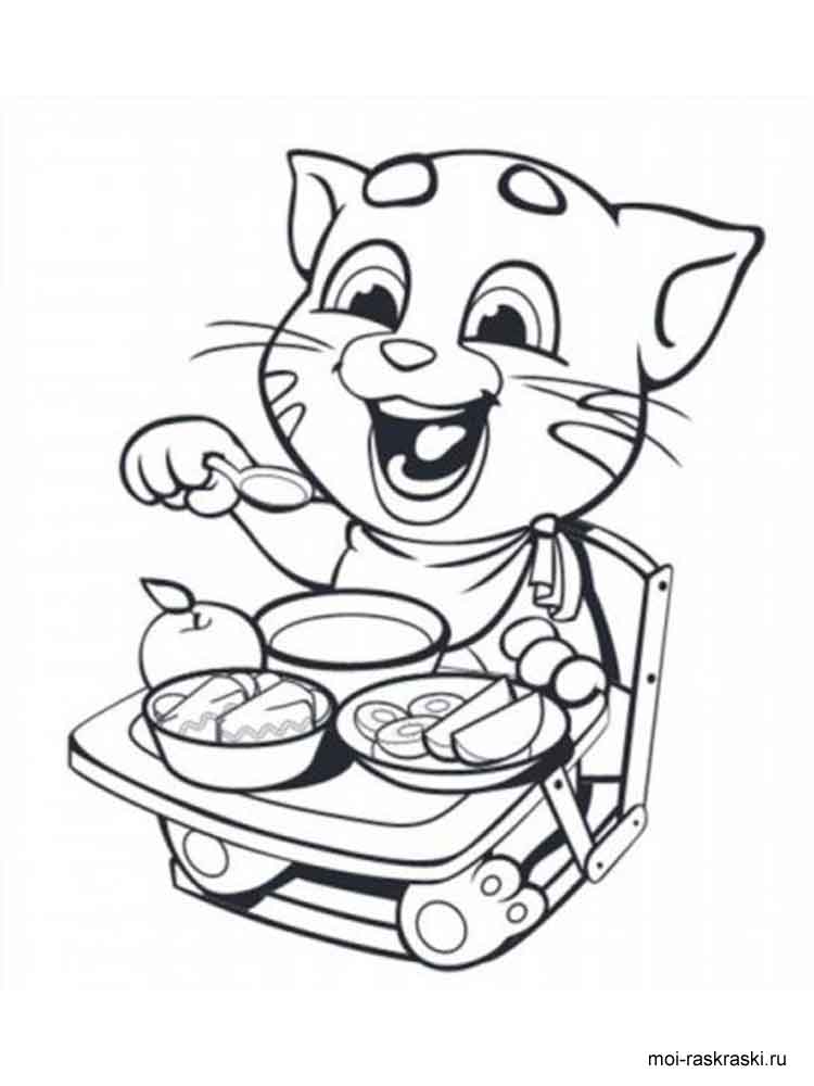 Having Lunch With Tom Coloring Page - Free Printable Coloring Pages for
