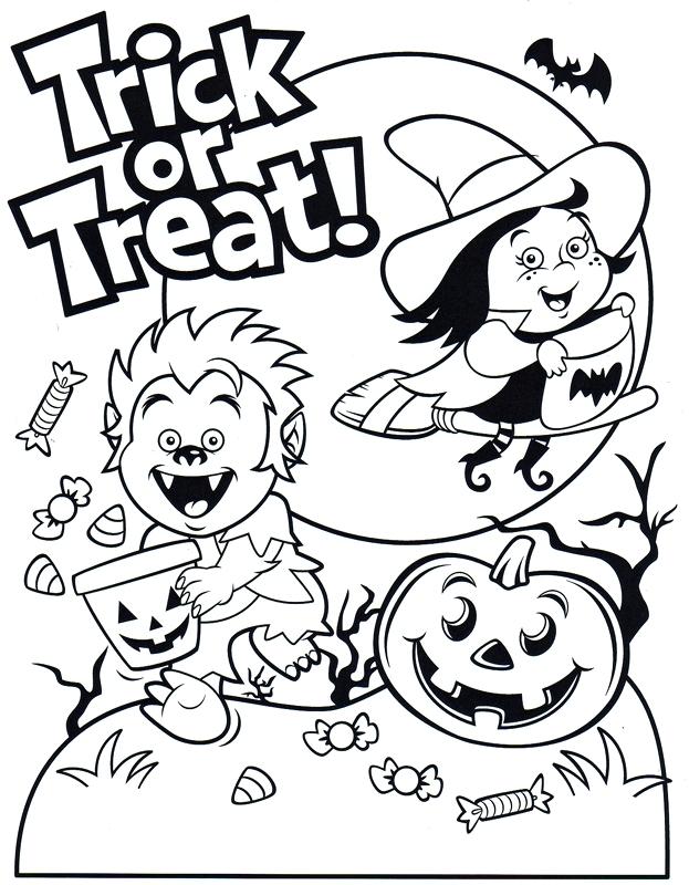 cute-werewolf-and-witch-playing-trick-or-treats-coloring-page-free-printable-coloring-pages
