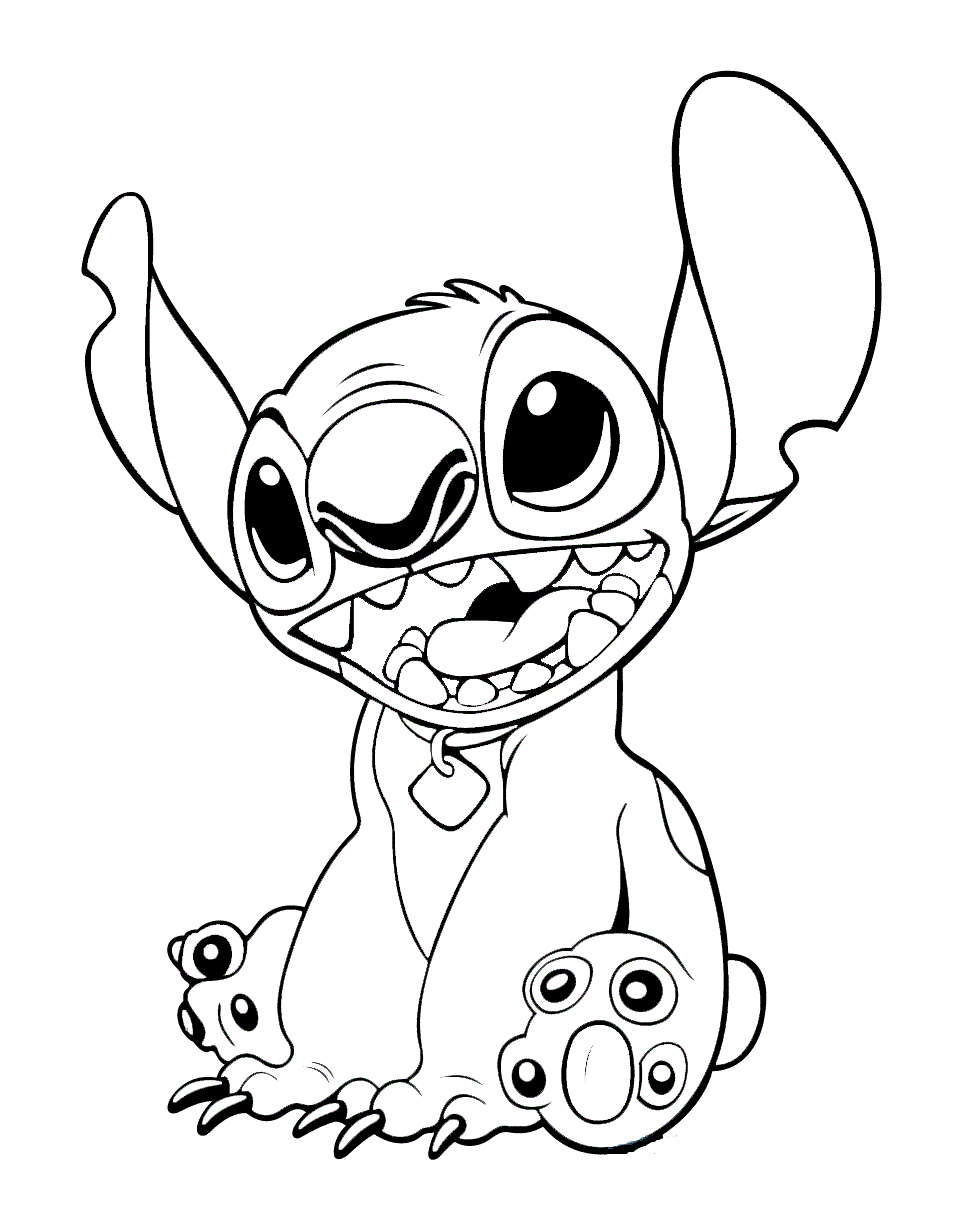 Stitch Drawing Coloring Page
