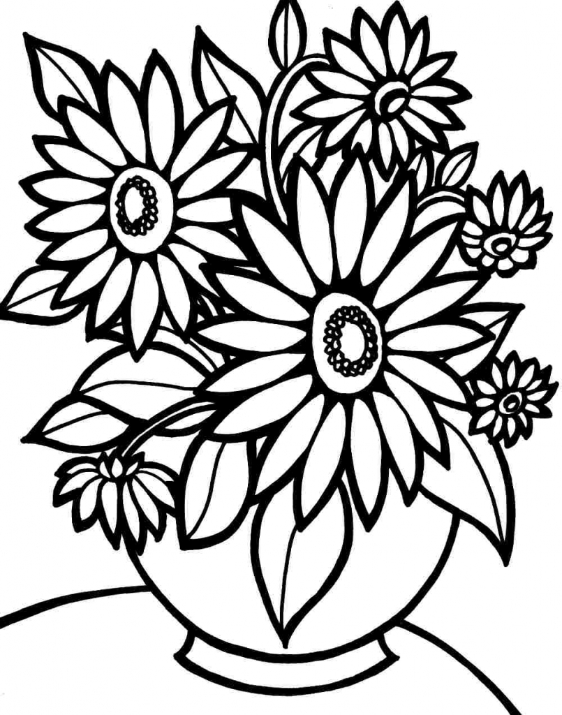 Beautiful Flower Vase Coloring Page - Free Printable Coloring Pages for