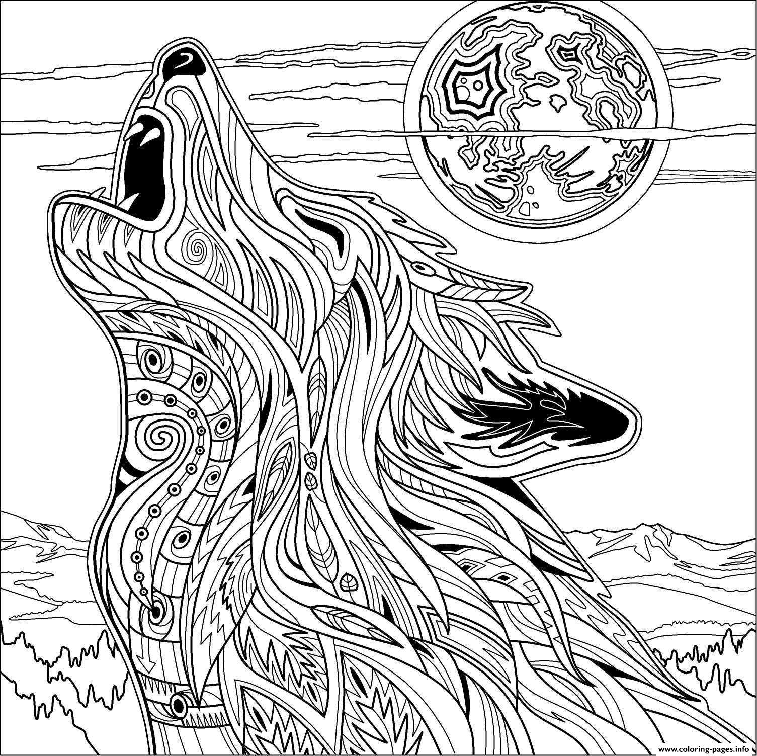 Wolf Howling Coloring Page Free Printable Coloring Pages for Kids