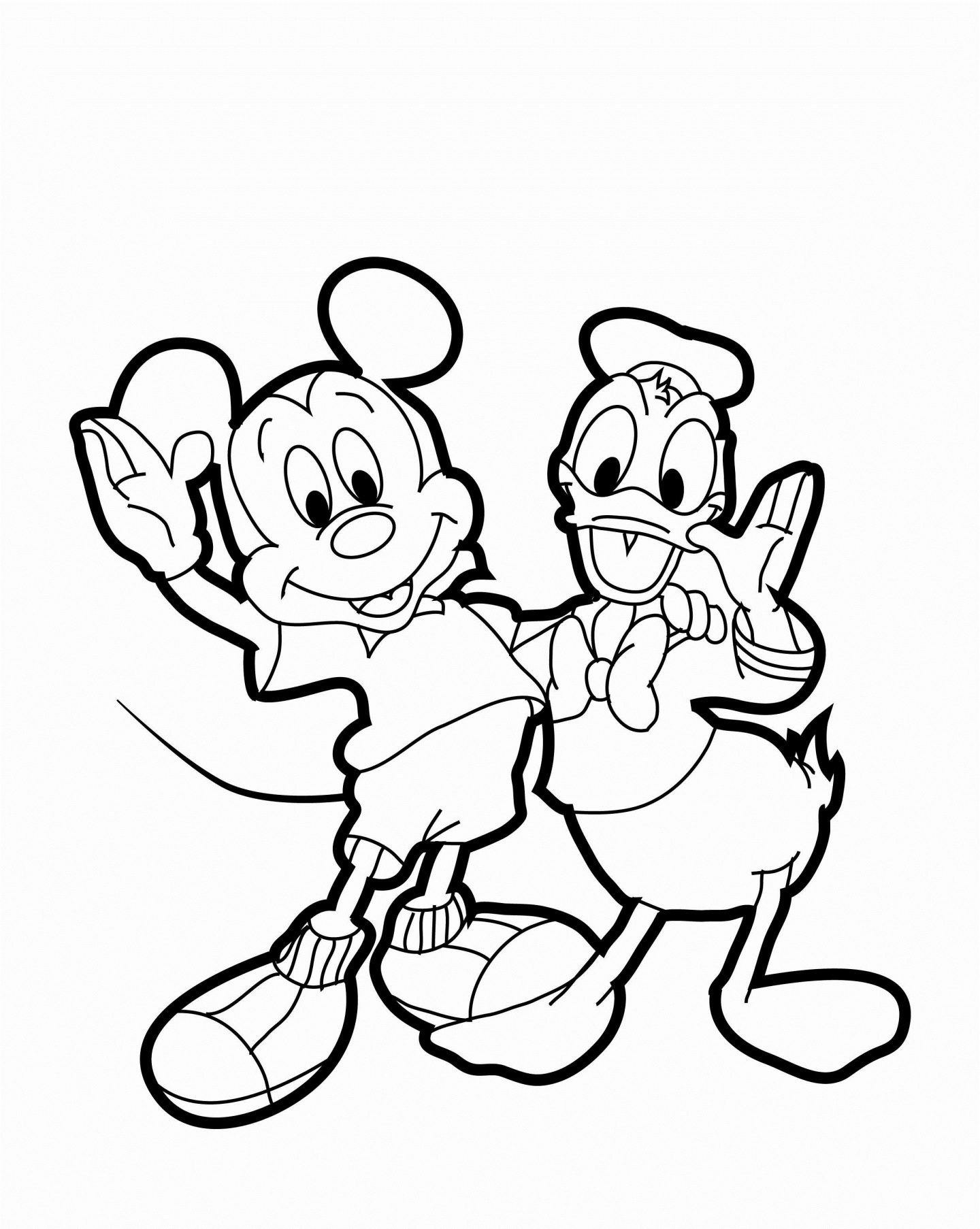 Best Friend Mickey And Donald Coloring Page - Free Printable Coloring