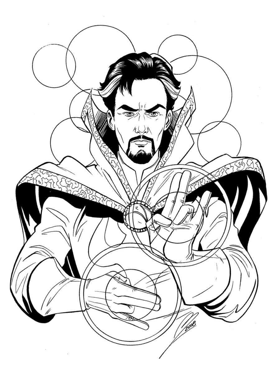 Doctor Strange And His Power Coloring Page - Free Printable Coloring