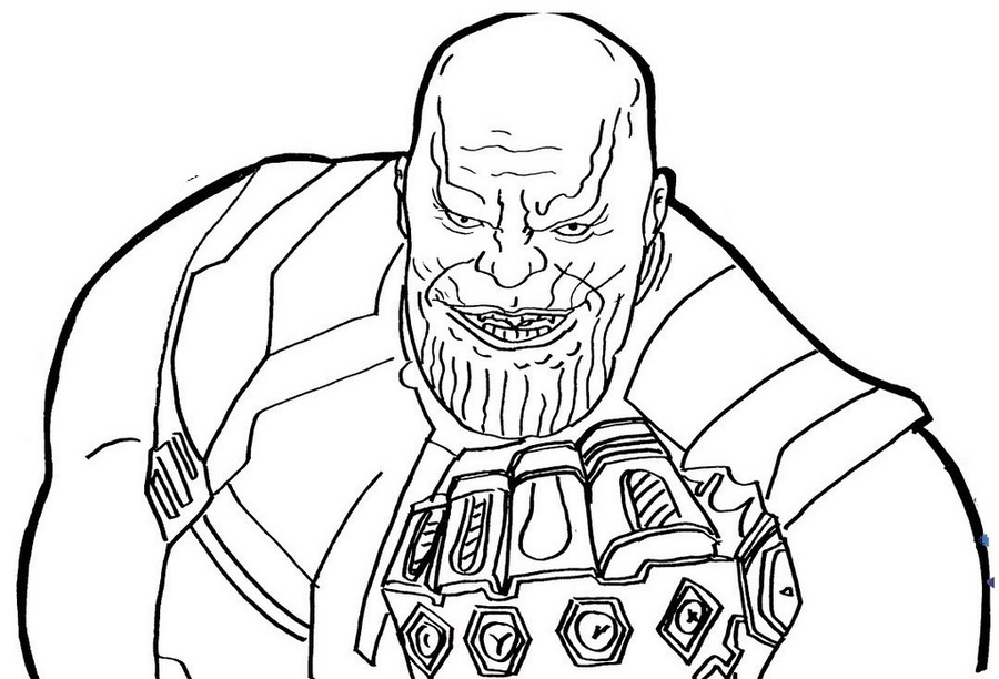 Thanos Smiling Creepy Coloring Page Free Printable Coloring Pages for