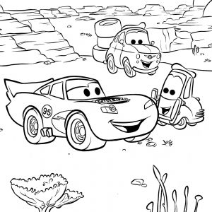 Download McQueen Changing Tires In Desert Coloring Page - Free ...
